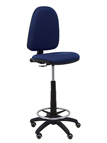 Piqueras y Crespo T04CP – ergonomischer Hocker, höhenverstellbar, Ring zum Abstützen der Füße, Rollen Marineblau von Piqueras y Crespo