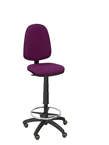 Piqueras y Crespo T04CP – ergonomischer Hocker, höhenverstellbar, Ring zum Abstützen der Füße, Rollen dunkelviolett von Piqueras y Crespo