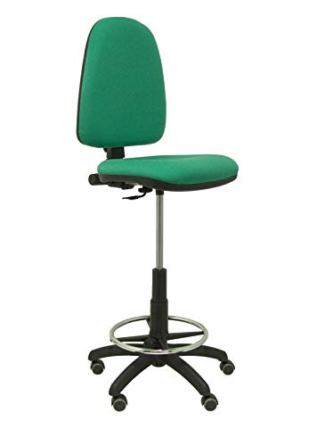 Piqueras y Crespo T04CP – ergonomischer Hocker, höhenverstellbar, Ring zum Abstützen der Füße, Rollen grün von Piqueras y Crespo