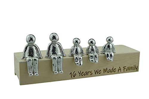 16th Anniversary Idea - 16 Years We Made A Family Metal Ornament - Choose Your Family Combination (4 Children) von Pirantin
