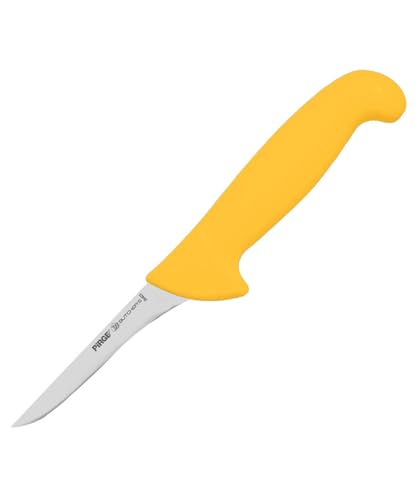 Pirge Butcher's Ausbeinmesser Profi Messer 10 cm Gelb Schlachtermesser - Fleischermesser - Stechmesser - Schärfste Metzgermesser - Harter Edelstahl Küchenmesser - Ergonomisches Griffdesign von Pirge