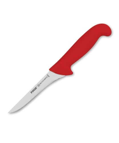 Pirge Butcher's Ausbeinmesser Profi Messer 12,5 cm Rot Schlachtermesser - Fleischermesser - Stechmesser - Schärfste Metzgermesser - Edelstahl Küchenmesser - Ergonomisches Griffdesign von Pirge