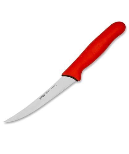 Pirge Butcher's MasterGrip Ausbeinmesser Profi Messer 15 cm Rot Schlachtermesser - Fleischermesser - Stechmesser - Edelstahl Schärfste Metzgermesser - Ergonomisches Rutschfester Griffdesign von Pirge