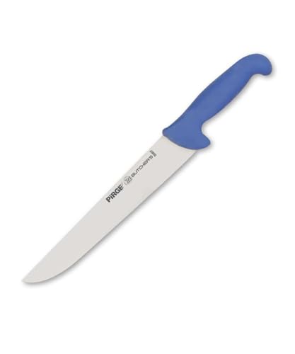 Pirge Butcher's Metzgermesser 26 cm Blau Schlachtermesser - Fleischermesser - Stechmesser - Exzellenter Schärfe Metzgermesser - Edelstahl Profi Küchenmesser - Ergonomisches Kunststoff Griffdesign von Pirge