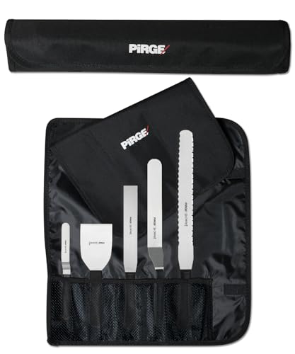 Pirge Creme Profi Gebäckwerkzeuge Set mit Tasche 6 Stück - Torten Winkelpalette Set - Konditormesser - Tortenmesser - Streichpalette - Spachtel Pirge Creme Profi Gebäckwerkzeuge Set mit Tasche 6 Stück - Torten Winkelpalette Set - Konditormesser - Tortenmesser - Streichpalette - Spachtel von Pirge