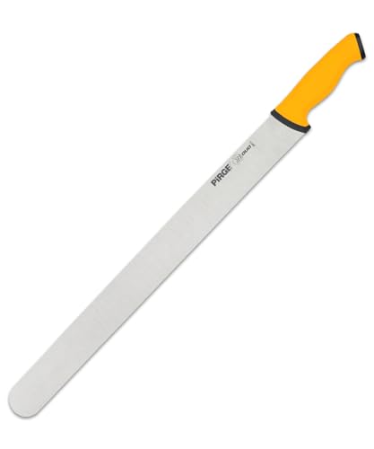 Pirge Duo Dönermesser 50 cm Gelb - Aufschnittmesser - Schärfstes Döner Langmesser - Schneidemesser - Fleischmesser - BBQ Messer - Edelstahl Profi Küchenmesser - Ergonomisches Griffdesign von Pirge