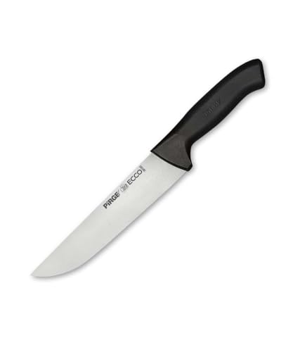 Pirge Ecco Metzgermesser 19 cm Schwarz Schlachtermesser - Fleischermesser - Stechmesser - Exzellenter Schärfe Metzgermesser - Edelstahl Profi Küchenmesser - Ergonomisches Kunststoff Griffdesign von Pirge