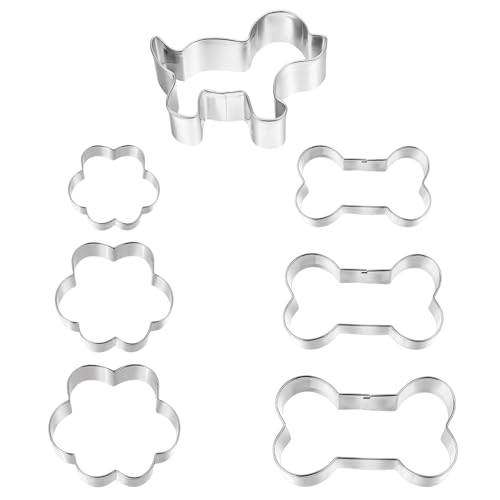 Piriuuo 7 Stück Hundeknochen Ausstechformen Set,Pfote Plätzchen Ausstecher Set Keksform aus Edelstahl Hunde Mottoparty Ausstechform Hundeleckerli Ausstechformen zum Backen von Selbstgemachten Leckerli Piriuuo 7 Stück Hundeknochen Ausstechformen Set,Pfote Plätzchen Ausstecher Set Keksform aus Edelstahl Hunde Mottoparty Ausstechform Hundeleckerli Ausstechformen zum Backen von Selbstgemachten Leckerli von Piriuuo