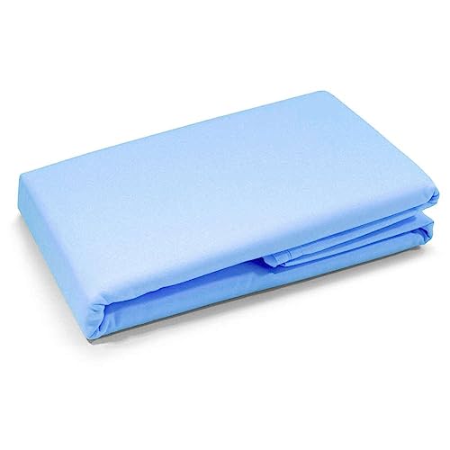 Jersey Spannbettlaken 90x200 cm Spannbetttuch Bettlaken Baumwolle (Hellblau-100% Baumwolle, 90x200 cm) von Piruu