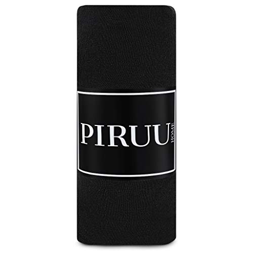 Piruu Spannbettlaken Spannbetttuch Bettlaken Baumwolle (Anthrazit, 90x200 cm) von Piruu