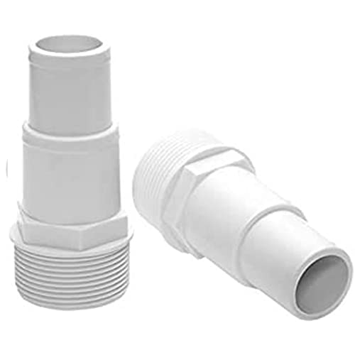 Pisamhid PVC-Rohrverbindungen,3,8 cm/1,5 Zoll Schlauchanschlüsse mit Gewinde für 1-1/4 oder 1-1/2 Rohre | 2 Teile/Satz Stecker PVC Adapter für SPX1091Z7, SPX1091Z4 Schläuche von Pisamhid