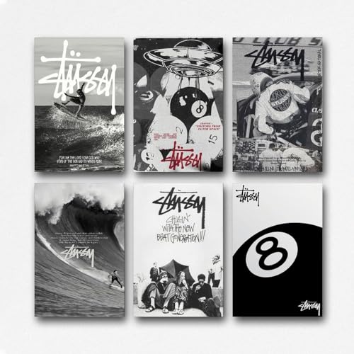 Ein Set von 6 Stussy-Postern, Musik, Retro, Vintage, Wandkunst, Leinwandposter, Raumdekor, ästhetischer Druck, Dekoration, 20 x 30 cm Ein Set von 6 Stussy-Postern, Musik, Retro, Vintage, Wandkunst, Leinwandposter, Raumdekor, ästhetischer Druck, Dekoration, 20 x 30 cm von Pisaoue