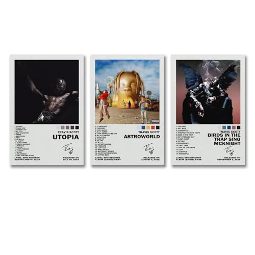Travis-Poster, Scott Rapper, Musikalbum, Utopia-Cover, Wandkunst, Leinwandposter, Raumdekor, ästhetischer Druck, Dekoration, 20 x 30 cm, 3 Stück, Stil 8, 3 Stück Travis-Poster, Scott Rapper, Musikalbum, Utopia-Cover, Wandkunst, Leinwandposter, Raumdekor, ästhetischer Druck, Dekoration, 20 x 30 cm, 3 Stück, Stil 8, 3 Stück von Pisaoue