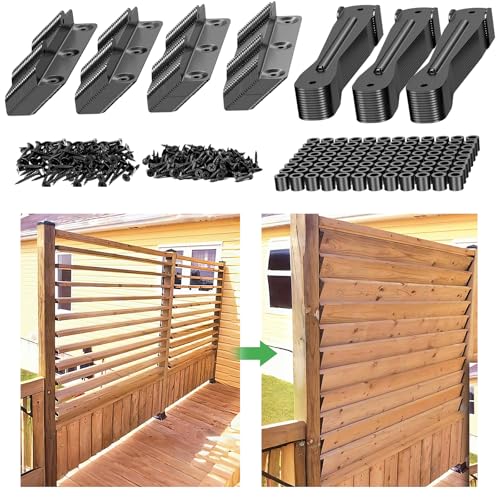 Pisman Halterungen für Sonnenschutzsysteme, Lamellen-Hardware-Kit für Rollladensystem, hält bis zu 11 Bretter (122 cm), pulverbeschichtete Eisenhalterungen, perfekt für Gärten, Terrassen und den Innen von Pisman