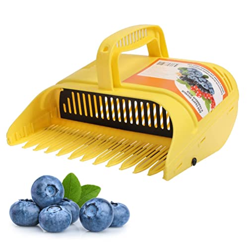 Beerenpflücker Langlebiges PP-Material Einfach zu Verwenden und zu Installieren Spart Zeit und Arbeit Geeignet für Blaubeeren Preiselbeeren und Heidelbeeren (Gelb 22 * 14 * 17cm) von Pissente