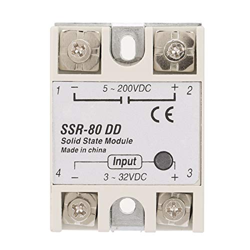 Halbleiterrelaismodul, DC-AC-Industrie-Halbleiterrelais SSR80DD 80 A 332 VDC Bis 5200 VDC DC-AC-Halbleiterrelais-SSR-Modul für Industrielle Automatisierungsprozesse von Pissente