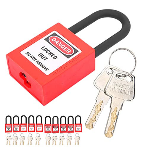 Lockout Tagout Schlösser, 10PCS 38 Mm Nylon-Vorhängeschloss Isoliertes Sicherheits Staubdicht Technisches von Pissente