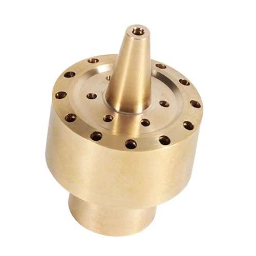 Pissente 1/4 "1/2" 3/4 "Messing Brunnen Düse Teich Sprüh Düse Wasser Sprinkler Kopf mit 3 Schicht Parabol Spray für Garten Teich Brunnen (1/4 17.5-18 cm Kopfumfang) von Pissente