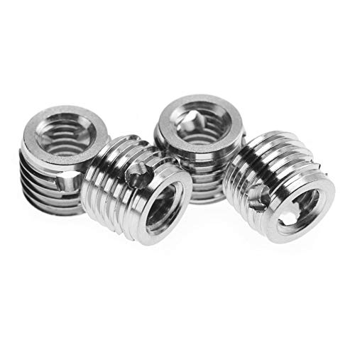 Pissente 10 Stück Gewindereparatur-Einsätze, Edelstahl-Gewindeeinsätze Selbstschneidende Schraubeneinsätze mit Großer Fläche für Automobilschienen (Innere M6*1,0 äußere M10*1,25 Länge 8mm) von Pissente