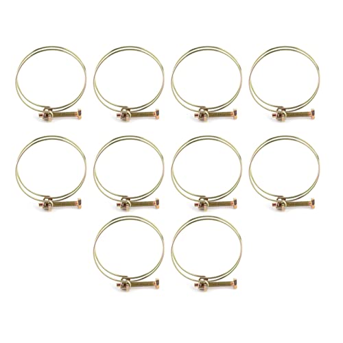 Pissente 10 Stück Schlauchschelle Schlauchbefestigung Schlauchklemmen Verstellbare Doppeldraht-Barb-Klemme Verzinktes Eisen Hochleistung für Sanitär Automotive mit Glatten (32 mm (28-32)) von Pissente