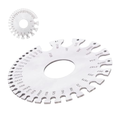 Pissente Drahtdurchmesser -Messgerät Runddrahtdicke Messer, Edelstahllaser Graviert 0 36 Standard Imperial Scale für Nicht Eisen Drahtmodell Blechplatte Eisenstahl Stahl von Pissente
