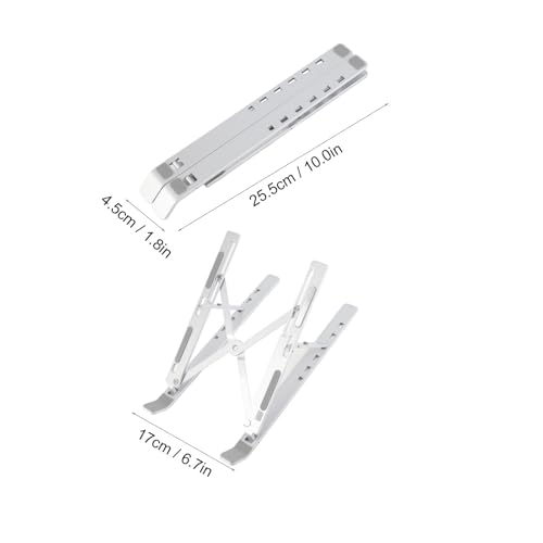 Pissente Einstellbarer Laptop -Ständer Faltbare Aluminiumlegierung Computerständer Tragbarer Ergonomischer Steiger mit Wärmeabteilung für 15,6 -Zoll -Notizbücher (Silver) von Pissente