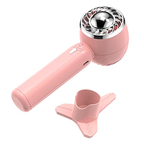 Pissente Handheld -Lüfter, Tragbarer Lüfter Mini -Schreibtisch Lüfter USB Wiederaufladbare 2000 -mAh -Akku 3 -Geschwindigkeitseinstellungen Starker Windkompakt -Design für Reisebüros Im (PINK) von Pissente