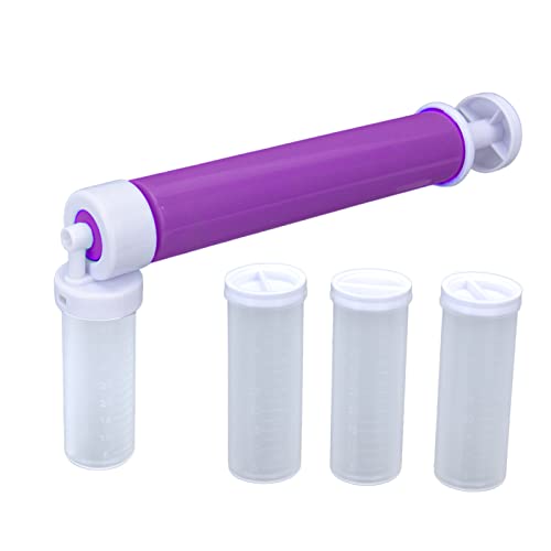 Pissente Manuelle Kuchenpuder-Sprühpistole Zum Backen, Dekorieren, DIY mit Mehreren Farben und Transparentem Behälter für Kuchen, Cupcakes, Schokoladen (PURPLE) von Pissente