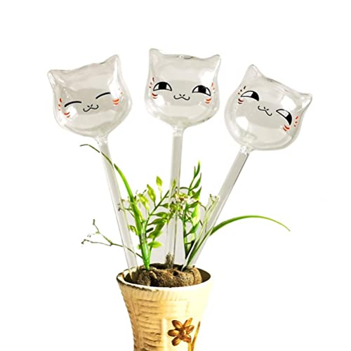 Pissente Selbstbewässernder Pflanzenassistent in Katzenform aus Glas für die Urlaubsbewässerung, Transparentes Design, Zeitsparend (Bunt) von Pissente