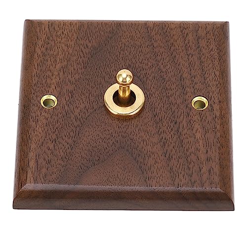 Pissente Walnut Toggle Switch Messing Vintage Holzschalter Handgefertigtes Retro 250 -V -Elektro -Outlet mit Schwarzer Walnusspanel für die Heimdekoration von Pissente