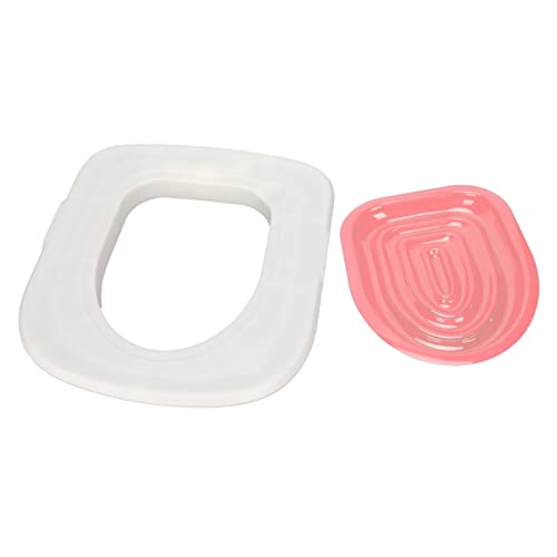 Pissente Wiederverwendbares Katzen -Toilettentraining Kit Premium Material Universal Pet Toilet Trainer für eine Einfache Haustierausbildung (Weißes Tablett, 1 rosa Innenstütze) von Pissente