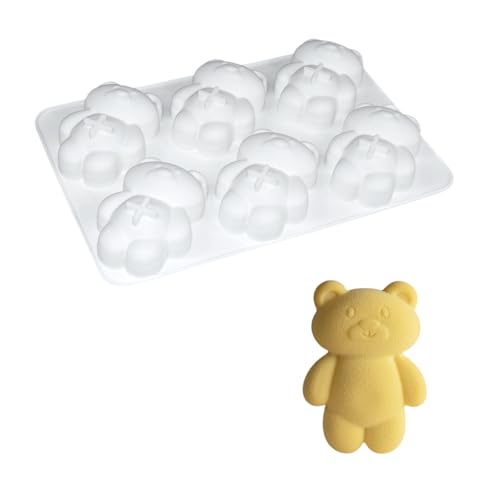 Lebensmittelqualität Silikon Mousses Kuchenform Kreativer 6 Gitter Bärenform Dessert Schimmel Nicht Schicht Pralinen Cupcake Backwares Dessert Making Formen von Pitadue