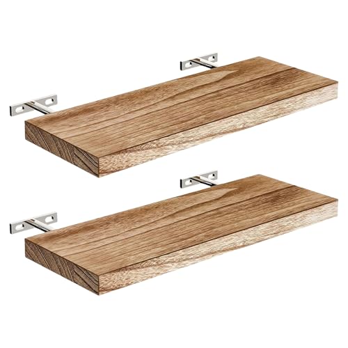 Pitadue Schweberegale für die Wand, Naturholz, 40 cm, stabile Aufbewahrungs-Organizer, Hellbraun, einfache Montage, Heimdekoration, weiß, modernes Wandregal, 2 Stück Pitadue Schweberegale für die Wand, Naturholz, 40 cm, stabile Aufbewahrungs-Organizer, Hellbraun, einfache Montage, Heimdekoration, weiß, modernes Wandregal, 2 Stück von Pitadue