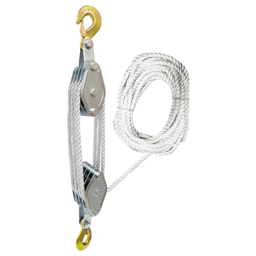 Robuster Seilzug-Block-Werkzeug, mechanisch, 1100/997,9 kg Kapazität, 3/4 Rad-Seilrolle, Hebezeug für Garage, Heimwerker, Riemenscheibe Robuster Seilzug-Block-Werkzeug, mechanisch, 1100/997,9 kg Kapazität, 3/4 Rad-Seilrolle, Hebezeug für Garage, Heimwerker, Riemenscheibe von Pitadue