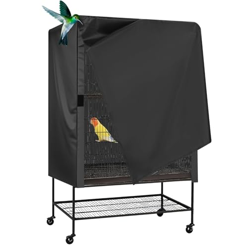 Verstellbarer, lichtblockierender Vogelkäfig-Baldachin, 84 x 59 x 104 cm, dunkle Haustierkäfigabdeckung für verbesserten Schlaf, verstellbare Vogelkäfigabdeckung mit Schnappverschlüssen von Pitadue