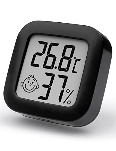 Hygrometer Indoor Raumthermometer, Pitasha Digital Humidity Meter Raumtemperatur Monitor mit Hintergrundbeleuchtung, großer Bildschirm, ℃/℉ umschaltbar (Black) von Pitasha