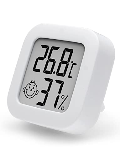 Hygrometer Indoor Raumthermometer, Pitasha Digital Humidity Meter Raumtemperatur Monitor mit Hintergrundbeleuchtung, großer Bildschirm, ℃/℉ umschaltbar (White) von Pitasha