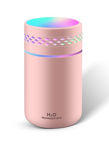 Mini Luftbefeuchter - Premium-Befeuchtungsanlage mit 260ml Wassertank, flüsterleiser Ultraschall Funktion, Nachtlichtfunktion und automatischer Abschaltung (rosa) von Pitasha