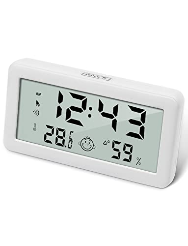 Pitasha Multifunktions Thermometer, Hygrometer, Wecker, Digital Uhr mit Temperatur- und Luftfeuchtigkeitmessgerät und Komfortanzeige von Pitasha