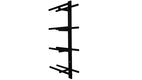 Weinregal für Wand - Metall schwarz - 33 cm - erweiterbar (Mattschwarz, 4 Flaschen, 44 cm) von Piteba