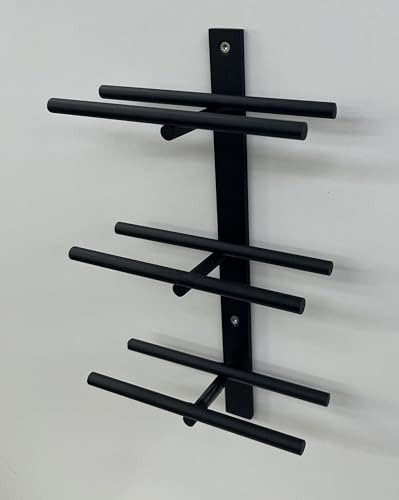 Weinregal für Wand - Metall schwarz - 33 cm - erweiterbar (glänzend schwarz, 3 Flaschen, 33 cm) von Piteba