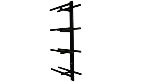 Weinregal für Wand - Metall schwarz - 33 cm - erweiterbar (glänzend schwarz, 4 Flaschen, 44) von Piteba