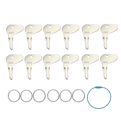 Pitertul Zündschlüssel, kompatibel mit Ku-bota L G & M Serie Mahin-dra Mitsu-bishi Ca-se Traktor Ersatz H32412 32412 35260-31852, 12 Stück von Pitertul