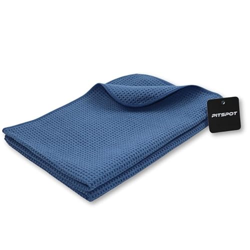 Pitspot® - Auto Trockentuch Waffeltuch - 2er Set - Premium Mikrofasertücher Auto extra saugstark - 60x40cm - Glas und Innenraum - Mikrofaser Trockentuch – Blau von Pitspot
