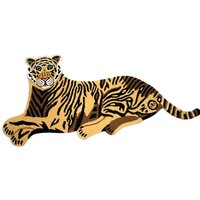 Tiger Matte Hand Getuftet Wollteppich Dekorative Schöne Design Tier Teppich Form Cotton Back von PitterRugsNbedQuilts