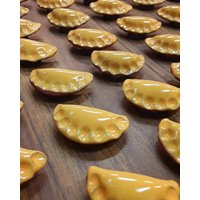 Mini Pierogi 3Er Set Magnete Gold Handgefertigt in Pittsburgh Von Lokalen Yinzer Künstlern. Superstarker Halt von PittsburghPottery