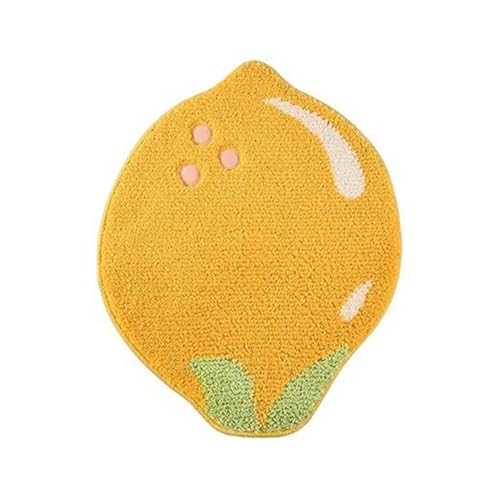 Pitxsgsia Badteppich Zitrone niedlich Obstmatte rutschfest Küchenteppich Zitronengelb Dekoration Badezimmer Teppich Spaß für Kinder, maschinenwaschbar, langlebig, einfach zu bedienen 48 von Pitxsgsia