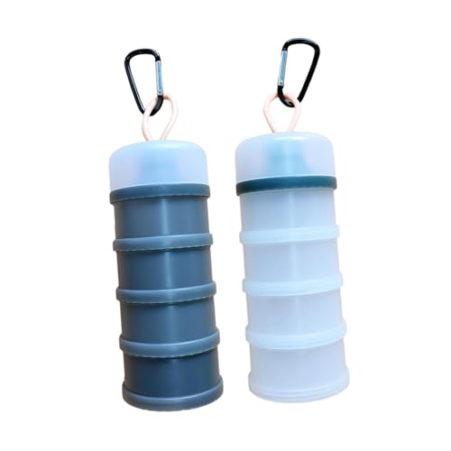 Pitycbo 2 Stück Proteinbehälter Tragbare Milchpulverbehälter Vorratsdosen Snackspender mit Karabiner Auslaufsicheres Design für Fitnessstudio Picknick Familie, Grau-weiß Pitycbo 2 Stück Proteinbehälter Tragbare Milchpulverbehälter Vorratsdosen Snackspender mit Karabiner Auslaufsicheres Design für Fitnessstudio Picknick Familie, Grau-weiß von Pitycbo
