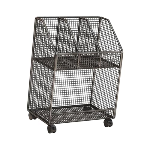 Pitycbo Buch Organizer Movable Bookshelf Iron Save Space Offene obere Regal Compact Study Wear Resistant File Rack Dokument Speicher Rack, Zweischichtig von Pitycbo
