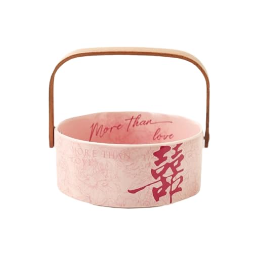 Pitycbo Chinesische Hochzeit Süßigkeiten Platte Doppel Glück Getrocknete Obst Gericht Traditionelle für Hause, Rosa von Pitycbo